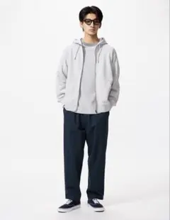 【美品】UNIQLO ストレッチイージーアンクルパンツ S ネイビー
