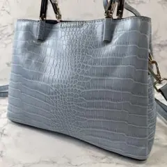 ほぼ未使用品FIRANO フィラノ クロコ型押しPUレザー 2wayハンドバッグ