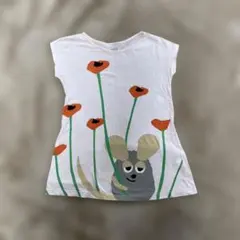 ユニクロ キッズ Tシャツ 花柄 アニマル ナチュラル 半袖 訳あり 女の子