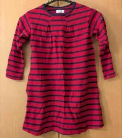 美品 BREEZE 赤と紺のストライプ 長袖カットソー 120