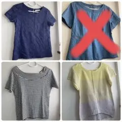 Tシャツ　カットソー　セット　ikka フェリシモ　アース　レース　ボーダー