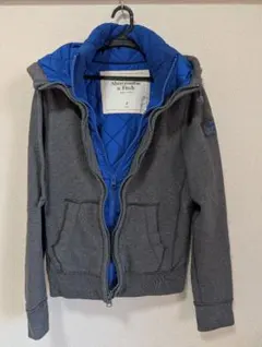 Abercrombie & Fitch グレー/青 パーカー S