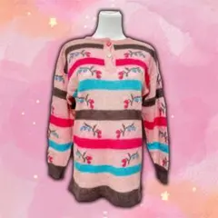 値下げ◎vintage ロキエ レトロ モヘア ハートボタン 長袖セーター