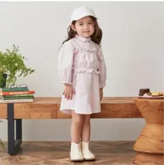 petit main ストライプシャツワンピース 110