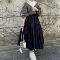 シーニュ　Cygne　アンブレラスカート　Herve　美品　S　ブラックのサムネイル