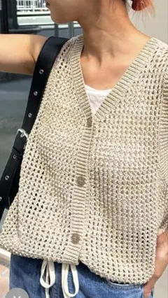 土日限定価格　完売品　大人気　2way メランジメッシュニットベスト