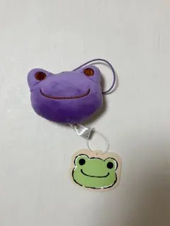かえるのピクルス もちもちフェイスマスコット パープル