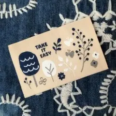 残りわずか！タグ※12枚※木と蝶※北欧※布タグ※織りラベル※ハンドメイドに