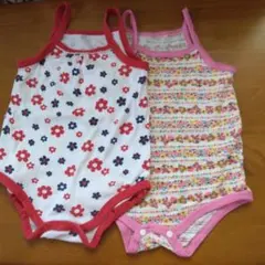 花柄とストライプのタンクトップ2点セット