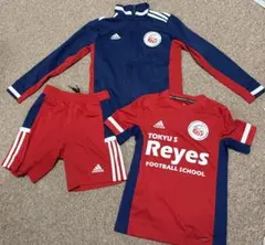 adidas サッカーウェアセット 140 赤/青