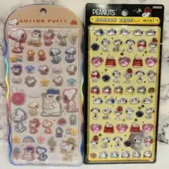 スヌーピー コットンパフィ　ボンボンドロップシール 2枚セット