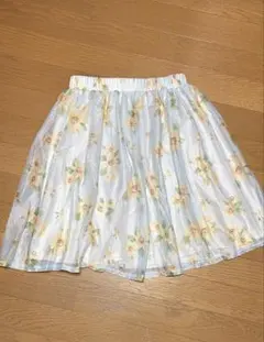 アズノゥアズピンキー 花柄メッシュフレアスカート