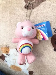 ケアベア ファンシャインベア ぬいぐるみ マスコット キーホルダー ピンク