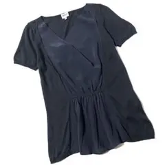 【美品】アルマーニコレッツィオーニ　シルク×カシミヤ　半袖　ニットカットソー　Sのサムネイル