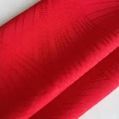 赤色 伸びやかな地紋の 生地 はぎれ　ポリエステル生地　２枚セット