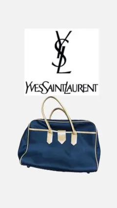 Yves Saint Laurent ネイビー ボストンバッグ