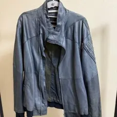 EMPORIO ARMANI ネイビー レザー ジャケット