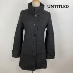 UNTITLED アンゴラ混コート ブラック チェック 1 S ワールド