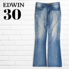 EDWIN BT5012 ブーツカットデニムパンツ 麻混 ダメージ加工 30 M