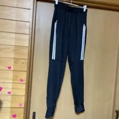 ブラックジャージパンツ サイドストライプ