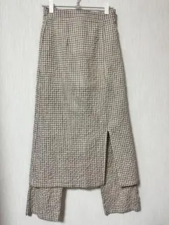 kastane チェック柄タイトスカート サイドスリット付き(セット)