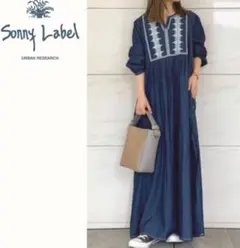 URBAN RESEARCH Sonny Label クロス刺繍デニムワンピース