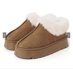 GRL ブラウン スエード ムートンショートブーツ 厚底　キャメル　23cm