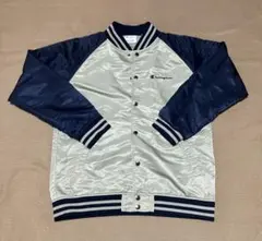 Champion ナイロンジャケット シルバーグレー/ネイビー　O（LL）サイズ