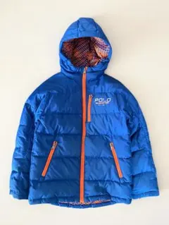 POLO ラルフローレン フード付きダウンコート 青 ブルゾン