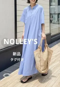 新品・タグ付き✨NOLLEY'S ストレッチ2WAYロングワンピース　ベルト付きのサムネイル