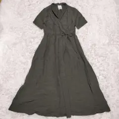 ウィムガゼット カシュクールワンピース ロング カーキ リネン - メルカリ