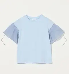 Green Label Relaxing フリル袖 Tシャツ ライトブルーのサムネイル