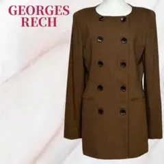 ✨極美品✨ジョルジュレッシュ 金ボタン風ダブルジャケット ウール混38 ブラウン