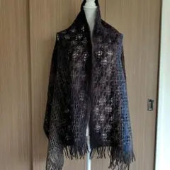 新品未使用！ 大判ストール マフラー ポンチョ 透かし編み