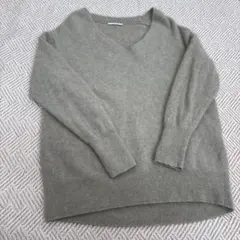 BAYFLOW グレー　チャイニーズラクーン　 Vネック セーター