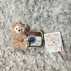 ダッフィー　ぬいぐるみキーホルダー　カメラ型ポーチ