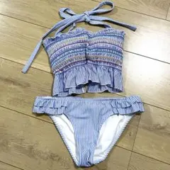 ブルーストライプ柄 セパレート水着 ビキニのサムネイル