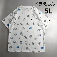 ドラえもん柄　BIGサイズtシャツ　5L　総柄　ホワイト　Doraemon