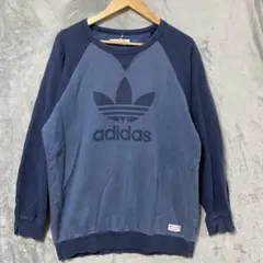 【L2815】adidas スウェットトレーナー XLネイビー
