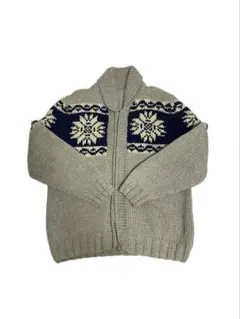 60s vintage cowichan knit cardigan 雪柄