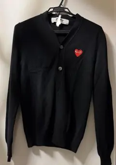 プレイコムデギャルソン コムデギャルソン 黒 ハート カーディガン S