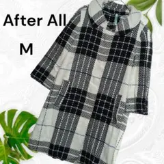 After All⭐️　チェックコート M 襟取り外し ワールド