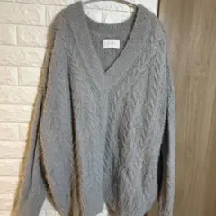 ☆LUCKY BRAND 【XL】グレー Vネックセーター オーバサイズのサムネイル