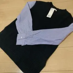 新品未使用タグ付き　GUシャツコンビネーションセーター　Sサイズ