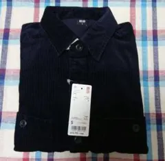 ユニクロ コーデュロイ ワーク シャツ ネイビー S