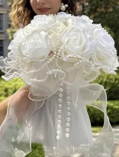 진주 웨딩 라운드 부케