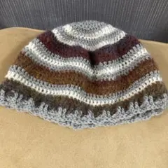 ビーニー　ニット帽　ハンドメイド　編み物