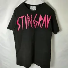 ポルカドットスティングレイ 英字プリント 裏ドット バンT ブラック Sサイズ