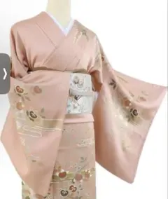 ⭐ひとぞう⭐訪問着　付け下げ　反物　正絹　着物　ベージュ 訪問着