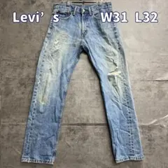 リーバイス 501 デニムパンツ ジーンズ 青 ダメージ 古着 定番【8107】